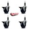 Service Caster 3.5'' Solid Poly Swivel 1'' Expanding Stem Caster Set with Brake, 4PK SCC-EX20S3514-SPUS-PLB-1-4 - alternate 4
